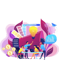 Purple Blue and Yellow Modern Digital Marketing Instagram Post